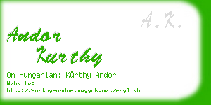 andor kurthy business card