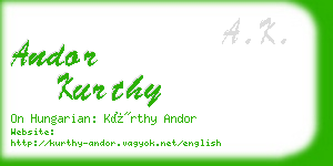 andor kurthy business card